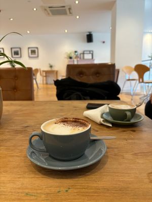 Oat milk cappuccino 
 at The Towpath Cafe in Edinburgh
