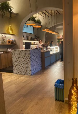 The bright and well decorated interior  at Julietta Pastry and Lab in Rome
