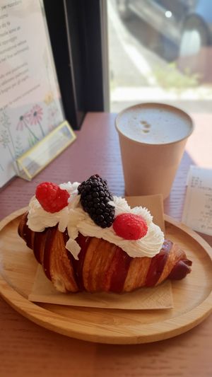 Raspberry croissant at Julietta Pastry and Lab in Rome