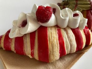 White chocolate and raspberry croissant  at Julietta Pastry and Lab in Rome