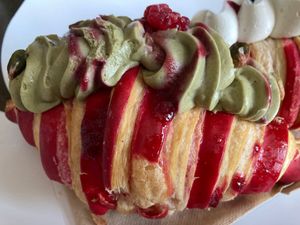 Pistacchio and raspberry croissant  at Julietta Pastry and Lab in Rome