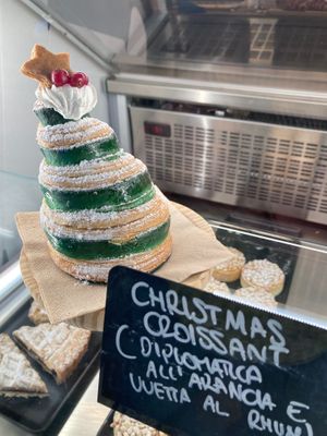 Christmas croissant with orange cream and raisins with rhum  at Julietta Pastry and Lab in Rome
