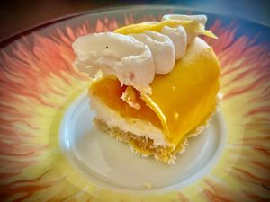 Inside the semifreddo coconut and mango  at Julietta Pastry and Lab in Rome