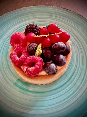 Tart with cream and berries  at Julietta Pastry and Lab in Rome