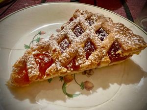 Tart with apricot jam  at Julietta Pastry and Lab in Rome