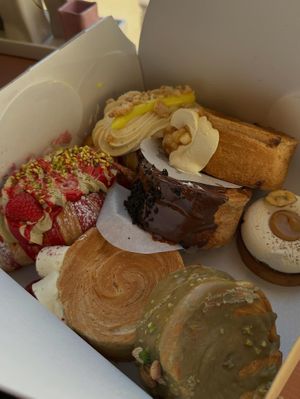 Raspberry pistachio was our favorite but they all far exceeded expectations! So good!  at Julietta Pastry and Lab in Rome