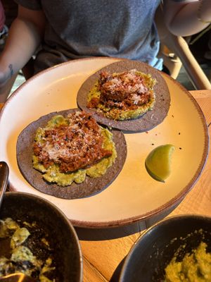 Plant-Based Tostada with vegan cheese  at Nutbutter - Smithfield in Dublin