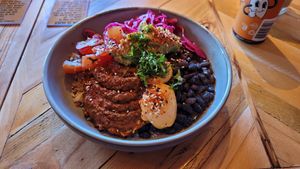 Mucho Vegano warm bowl with vegan chorizo mince at Nutbutter - Smithfield in Dublin
