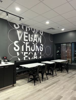 Seating area, Oakville locationn  at Odd Burger - Oakville  in Oakville