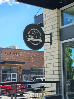 Signage at Crepe Cafe Sisters in Spokane