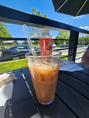 Chai tea and sparkling cherry lemonade at Crepe Cafe Sisters in Spokane