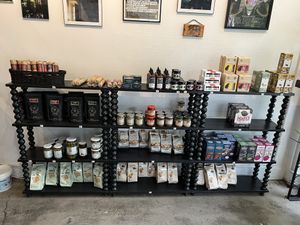 Nice edibles to go with the vegan cheeses  at Vtopian Cheese Shop in Portland