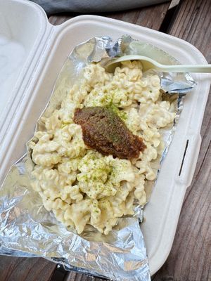 Mac and cheese with. 😋 Kimchi Jam  at Vtopian Cheese Shop in Portland