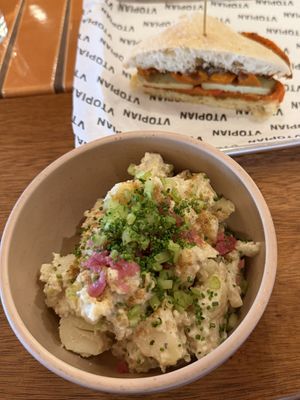 This potato salad is next level    at Vtopian Cheese Shop in Portland
