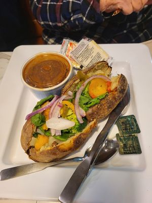 Veggie spud with chili at McAlister's Deli in Burlington