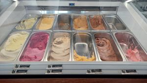 Ice cream on display at Herbívoro - La Felicidad  in Bogota