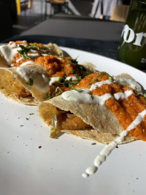 Filled with fajita like veggies and mushroom   at Herbívoro - La Felicidad  in Bogota