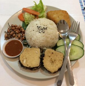 nasi lamek at Veggie Cottage in Central Singapore