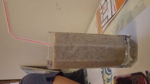 Red bean milkshake at Veggie Cottage in Central Singapore