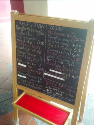 Menu as of 20140824 at Veggie Cottage in Central Singapore