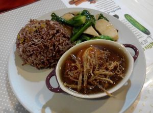 Ginger Fish Rice Set at Veggie Cottage in Central Singapore