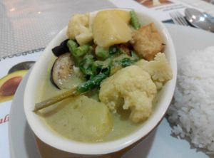Green Curry Rice Set at Veggie Cottage in Central Singapore