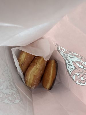 Glazed (2) and Portland cream  at Voodoo Doughnut in Dallas