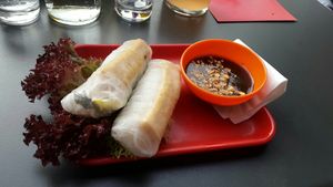 Veggie and avocado spring roll at Charlie in Munich