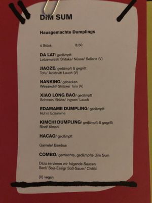 new menu at Charlie in Munich