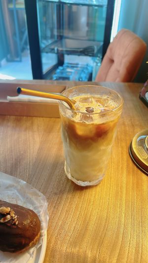 iced latte with almond milk  at Olivka in Almaty