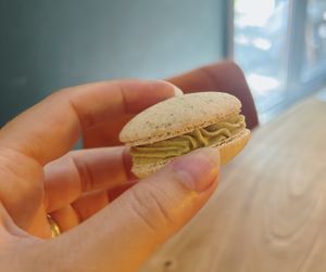 pistachio macaroon  at Olivka in Almaty