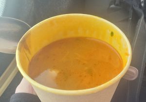 Lentil soup. SUPER tasty. at Olivka in Almaty