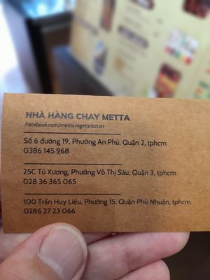 Information at Bánh mì Chay Metta in Ho Chi Minh City