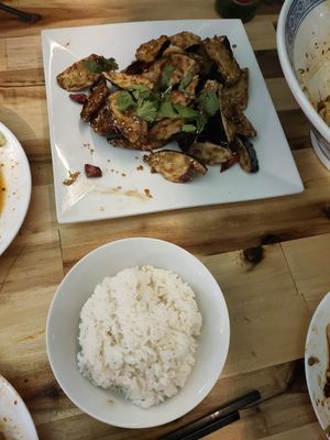 G9: "Absolut köstlich" fried aubergine (amazing!!) at Chin Burger 秦堡 in Cologne