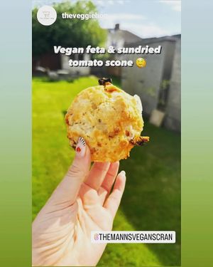 Sun-dried tomato basil and feta scone at The Mann's Vegan Scran  in Norton