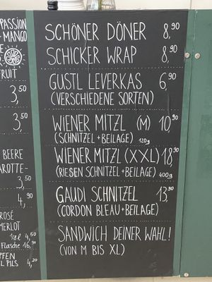 Karte  at Green Queen by Vegananda in Salzburg