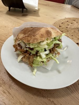 Doner sandwich bigger than my head   at Green Queen by Vegananda in Salzburg