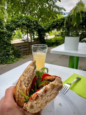 Great sandwich! The patio was super cozy! at Green Queen by Vegananda in Salzburg