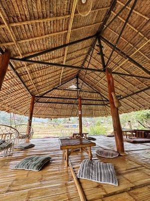Upstairs seating area  at Ja-Ey Cafe in Pai