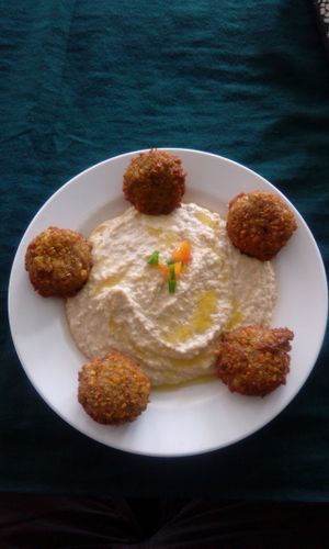 Hummus and Falafel at Mama Sababa in Vang Vieng