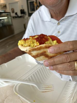 Breakfast pita was great!   at Greens and Grains  in Wall