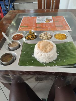 Rice and curry at Vishnu Vihar Vegetarian Hotel in Kandy