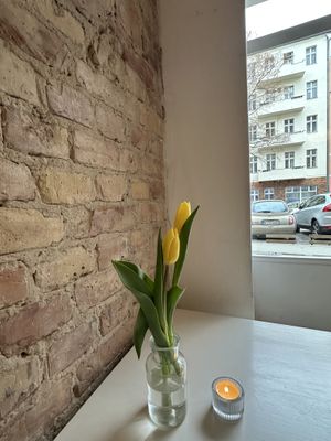 Lovely and quiet street, has outdoor seating too   at Plants & Flours in Berlin