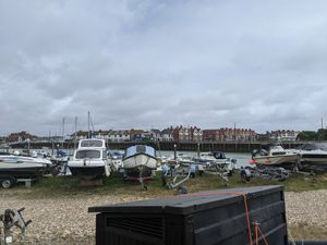 View of Freds from the west side of Littlehampton at Fred's Fish and Chips in Littlehampton