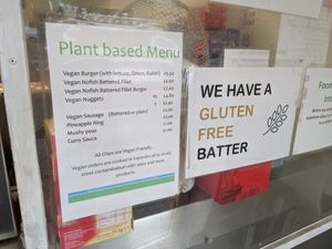 Here is the Vegan Menu. Easy. at Fred's Fish and Chips in Littlehampton