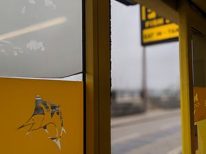 Arty photo looking out of Freds while waiting 5mins as everything cooked fresh. at Fred's Fish and Chips in Littlehampton