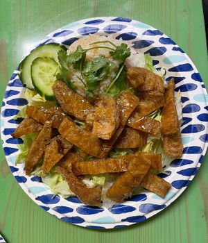 crispy pork dish  #Veganuary at Van Hanh Restaurant in Portland