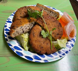 fish cakes  #Veganuary at Van Hanh Restaurant in Portland