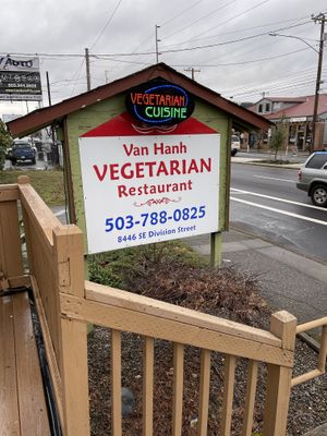 outside (it’s all vegan)  #Veganuary at Van Hanh Restaurant in Portland