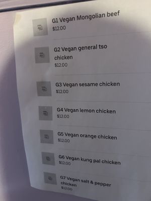  7 vegan options on this separate menu; 6 on regular menu; 2 on specials board!   at Dumpling Dynasty in San Francisco